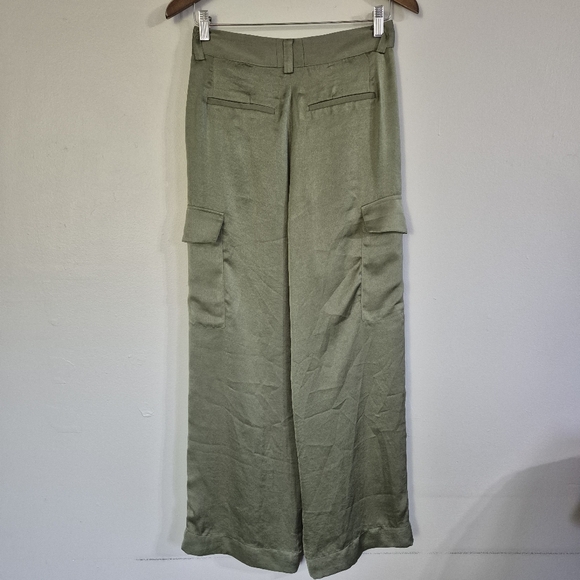 Ba&sh Carry Satin Wide Leg Pleated Flutter Pants US 2 - Picture 12 of 16
